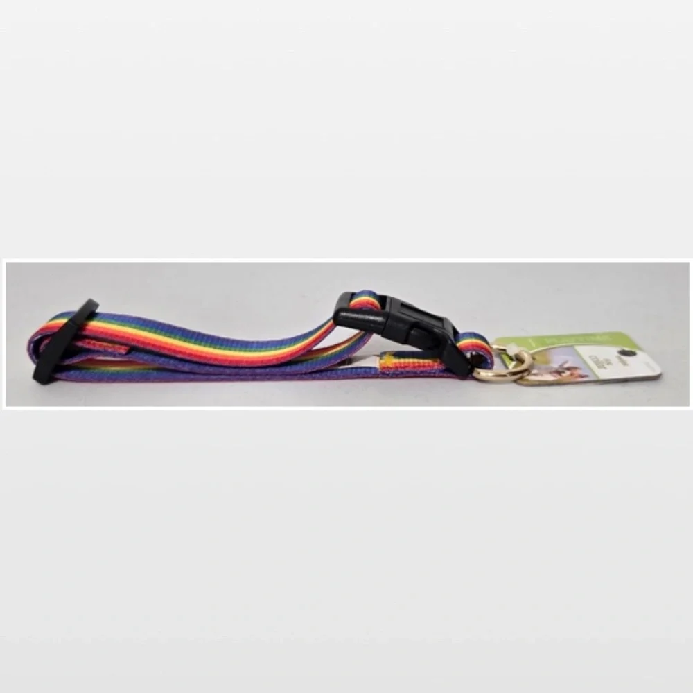 New Pet Dog Collar Adjustable Pet Animal Rainbow Pride NWT